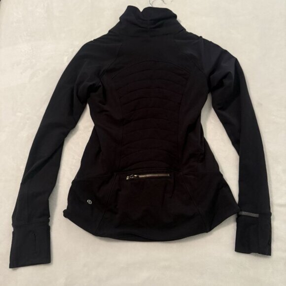 Lululemon Women's Fleece Out Jacket Fabrics and Zipper Vents in Black Size 10 - Picture 2 of 8